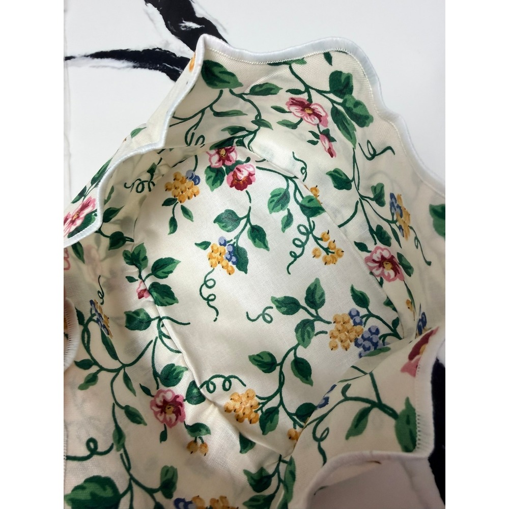 Longaberger 1999 Mothers Day White Vine Basket Liner 2206318 Tea for Two Floral